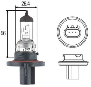 Крушка  H13 12V 60/55W, P26.4t HELLA  HE 8GJ008837-121