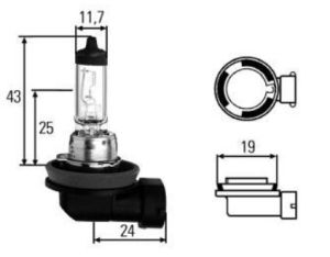 Крушка халогенна H11 12V/55W HELLA HE 8GH008358-121