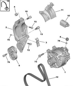 Лагер обтегач с тяло (6) Citroen C5 2.0 HDi (1997ccm/100kW/136HP) [09/04-] SNR GA359.85