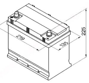 Акумулатор (ляв плюс) 45 Ah. BOSCH S3 BO 0092S30170