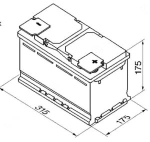 Акумулатор (десен плюс) 80 Ah. VARTA BLUE dynamic VT 580400BD