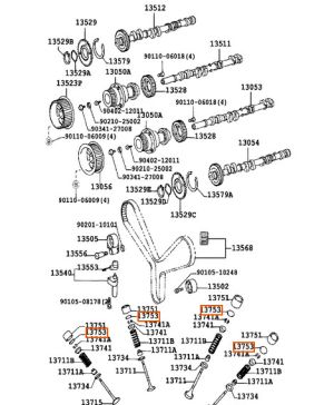 Ангренажен ремък с ролки к-т LEXUS GS, GX, LS, LX, SC; TOYOTA 4 RUNNER IV, LAND CRUISER 100, LAND CRUISER 200, SEQUOIA, TUNDRA 4.0/4.3/4.7 (12.94-)INA 530 0524 10