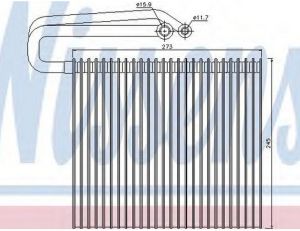 Изпарител климатична система CADILLAC BLS; FIAT CROMA; OPEL SIGNUM, VECTRA C, VECTRA C GTS; SAAB 9-3, 9-3X 1.6-3.2 /04.02-/ NISSENS NI 92165