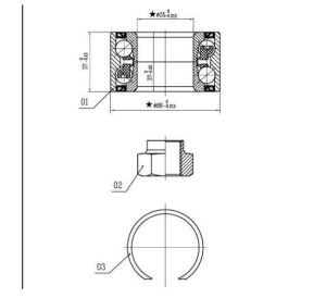 Лагер предна главина к-т (35/68/37mm) SKODA FELICIA [06/94-04/02] Starline LO 01414 !!! РАЗПРОДАЖБА !!! 