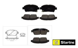 Дискови накладки предни к-т TOYOTA COROLLA, COROLLA VERSO, IQ, PRIUS, YARIS, YARIS VERSO; ASTON MARTIN CYGNET 1.0-1.8 (04.99-12.15) Starline BD S321 !!! РАЗПРОДАЖБА !!!