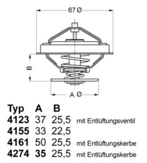 Термостат AUDI A6 (4B, C5)  2.5 TDI (2496ccm/120kW/163HP) [07/02-01/05]  WAHLER WH 4274.87D
