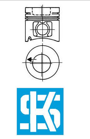 Бутало със сегменти к-т (1бр.) (128.00mm) (OM421.900-1/5-6/8, 422.900/5-15, 423.900/5-9, 424) MERCEDES-BENZ  KOLBENSCHMIDT  KS 93 484 602 STD