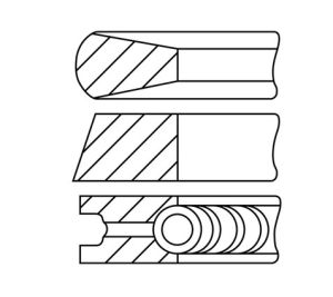  Сегменти за едно бутало  83mm (STD)  HYUNDAI 1.5D/2.0D (03.01-) MAHLE 681 12 N0