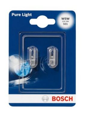  Крушка габаритна 2бр. к-т блистер  W5W 12V 5W W2,1X9,5D Pure Light BOSCH BO 1 987 301 026