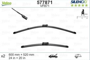Чистачки (600/520mm) 2бр. к-т  AUDI A4, A4 ALLROAD, A5, Q3, Q5; PORSCHE MACAN (06.07-) VALEO VF871 Silencio Xtrm  VALEO 577871