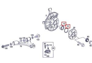 Лагепредна главина к-т MERCEDES A (W169), B (W245) 1.5-Electric (09.04-06.12) STARLINE LO 06509 