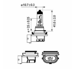 Крушка H11 12V 55W PHILIPS LongLife EcoVision PHI 12362LLECOC1
