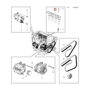 Запалителна бобина CHEVROLET AVEO, TRAX; OPEL ASTRA J, ASTRA J GTC, CORSA E, INSIGNIA A, ZAFIRA C 1.6/1.8 (07.08-)  DELPHI GN10234-12B1