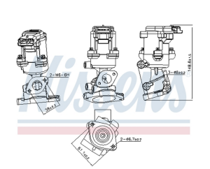 клапан EGR  CITROEN C5 III, C6; JAGUAR S-TYPE II, XF I, XJ; LAND ROVER DISCOVERY III, RANGE ROVER SPORT I; PEUGEOT 407, 607 2.7D (06.04-)  NISSENS NIS 98240