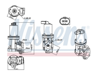 клапан EGR HYUNDAI ACCENT III, GETZ, I10 I, I30; KIA CEE'D, PICANTO, PRO CEE'D, RIO II 1.1D/1.5D/1.6D (03.05-) NISSENS NIS 98307