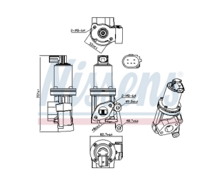 клапан EGR HYUNDAI ACCENT IV, ELANTRA IV, ELANTRA V, I20 I, I20 II, I30, IX20; KIA CARENS III, CEE'D, CERATO I, PRO CEE'D, RIO III, SOUL I, SOUL II, VENGA 1.4D/1.6D (06.05-)NISSENS NIS 98312