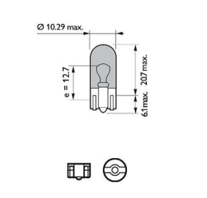 Крушка габаритна 2бр. к-т (блистер) W5W 12V 5W W2,1X9,5D WhiteVision Ultra PHI 12961WVUB2