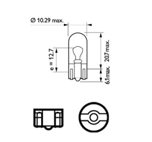  Крушка габаритна 2бр. к-т (блистер) W5W 12V 5W W2,1X9,5D X-tremeVision Pro150 PHILIPS  PHI 12961XVPB2