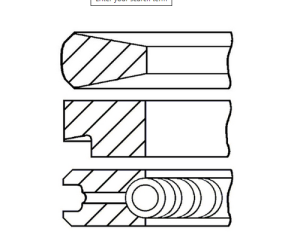 Сегменти за едно бутало (104.00mm) ( 2,5-3,5-4)  (STD) VECO 3,5-2,5-4 104.0 mm (8040.25/45, 8060.25/45) GEOTCE GT 08-103900-00