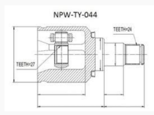 Вътрешно каре лява полуоска к-т (43040 ) TOYOTA AVENSIS 2.2D (07.05-11.08) NTY NPW-TY-044