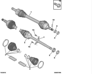 Полуоска дясна к-т  R 945mm (+/ABS)  DS DS 3; CITROEN C3 II, C3 III, C3 PICASSO, C4 I, C4 II, DS3, DS4; PEUGEOT 2008 I, 208 I, 3008, 308, 308 I, 5008 1.2-2.0D (09.07-) POINT GEAR  PNG72611