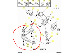 Носач ляв к-т (18 mm) PEUGEOT 206, 206+ 1.1-2.0D (08.98-) REIN HOCH RH04-2034
