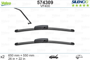 Стъклочистачки  2бр к-т, (650/550 mm) RENAULT GRAND SCENIC II, SCENIC II (06.03-07.10) VALEO Silencio Xtrm VAL574309