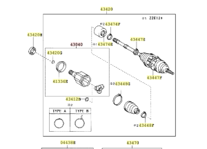 Полуоска лява к-т TOYOTA COROLLA VERSO 1800CC (09.2001 - 01.2004) GSP 259078