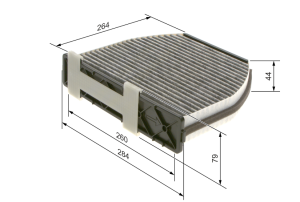 Филтър купе с активен въглен MERCEDES C W204 03/07-, E W212 03/09-, GLK X204 (05/05-) BOSCH BO 1 987 435 001