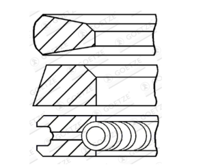 Сегменти за едно бутало  94,32 (+0,65) FORD TRANZIT 2.5-2-4 FORD T2.5D/TD (88 -) GEOTCE GT 08-784821-00