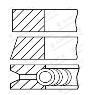 Сегменти за едно бутало  VW POLO VW 1-1,2-2, LUPO 1.0 (AER, ALL) 98 GEOTZE GT 08-101300-00