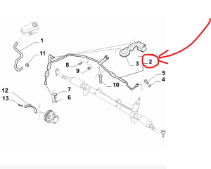Маркуч високо налягане хидравлична с-ма (2) (индивидуална поръчка) ALFA ROMEO 159 [159 MY11 (2010-2011) ORIGINAL FI 50504346