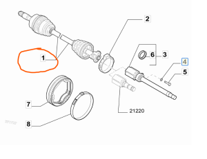 Полуоска к-т лява/дясна (524mm) FIAT BRAVO II, STILO; LANCIA DELTA III 1.6D/1.9D (09.05-12.14) GSP 217194